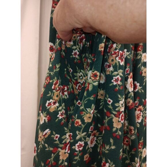 Southern lady dark green, floral maxi skirt. Size 12 - Picture 4 of 6